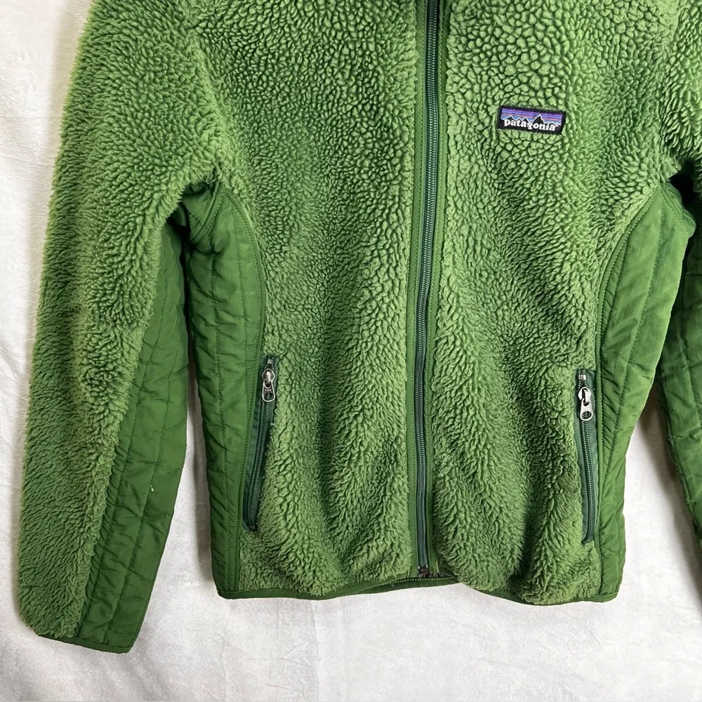 Patagonia Jacket Women S Forest Green Retro X Sherpa Deep Pile Fleece Full Zip